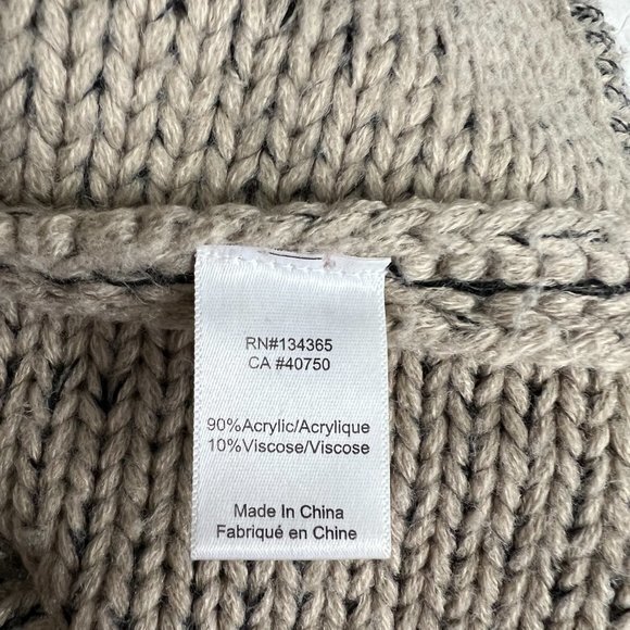 Marla Wynne M Sweater Beige Gold‎ Knit Chunky Long Sleeve Solid - Picture 13 of 14